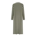 thumbnail image 4 of Womens Striped T-Shirts Dresses Casual Long Sleeve V Neck Loose Fit Split Knit Maxi Dress, 4 of 5