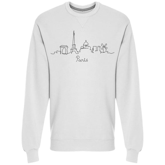 Paris Line Sketch City Sweatshirt Men - Men Sweatshirt, 3XL