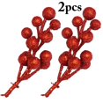 thumbnail image 2 of Coofit Christmas Berry 12-head Glitter Artificial Small Berry Pick Xmas Tree Decor, 2 of 10