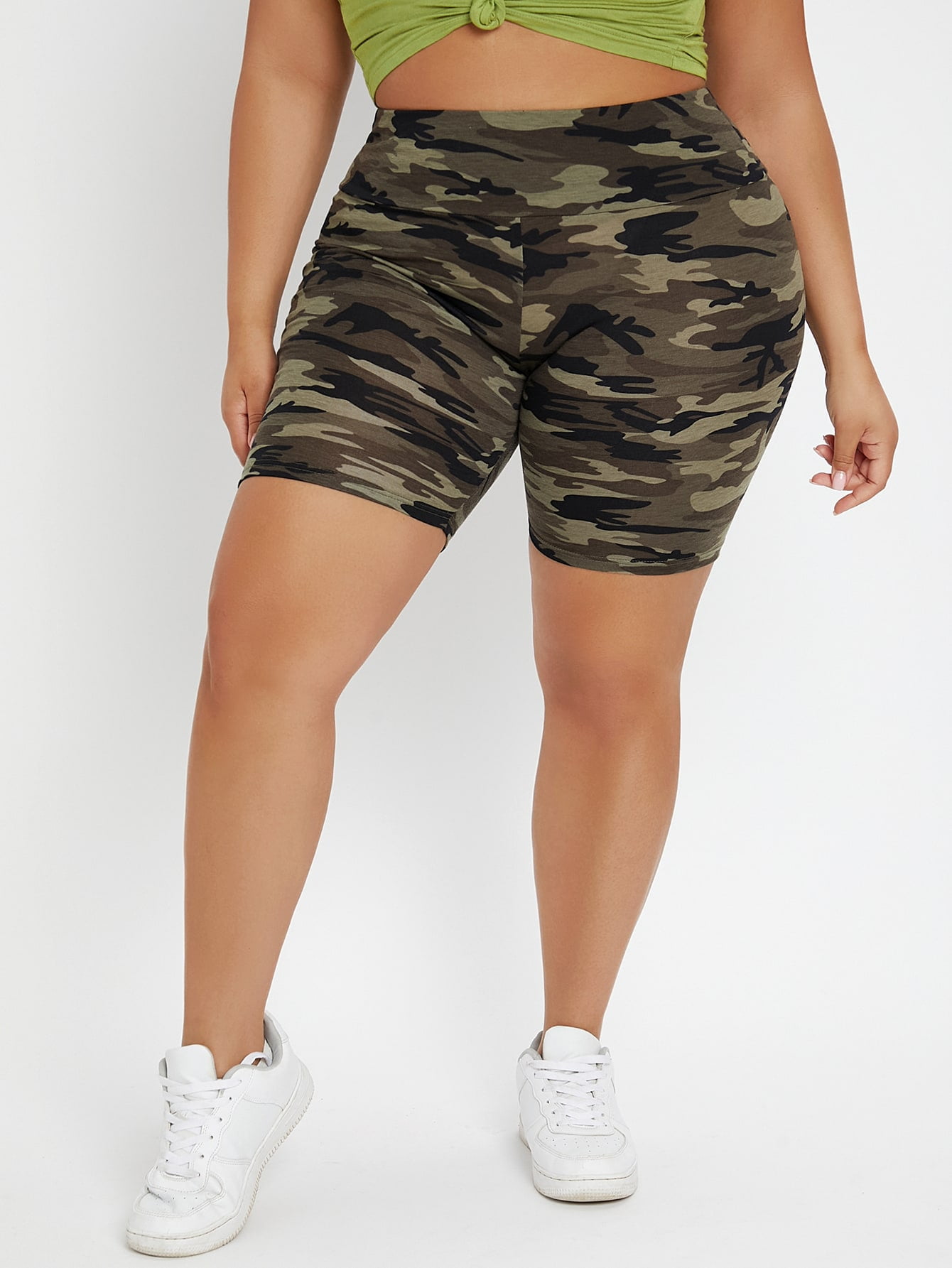 Camo Print Biker Shorts L220401D 1XL 