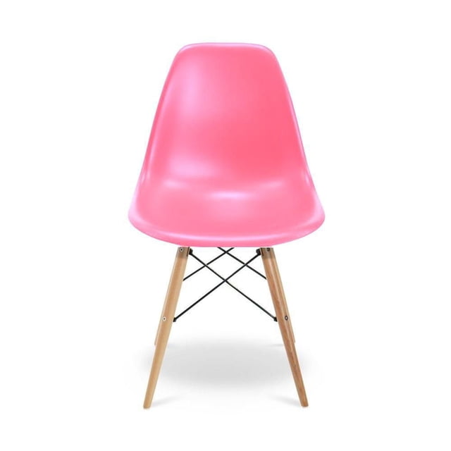 Pink Eiffel Chair With Natural Wood Legs, Chair ideal for Dining Room, Kitchen, Living Room