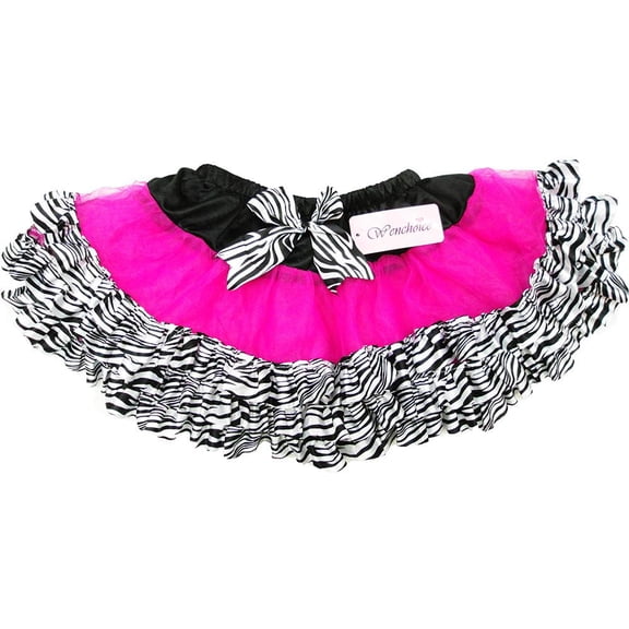Wenchoice Girl'S Hot Pink Tutu With Zebra Trim  S(1T-2T)