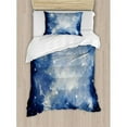 thumbnail image 3 of Constellation Duvet Cover Set King Size, Blue Galaxies in Night Sky Celestial Image Stars Fog Magical, Decorative 3 Piece Bedding Set with 2 Pillow Shams, Dark Blue Pale Blue White, by Ambesonne, 3 of 3