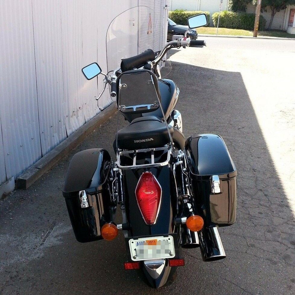 4-way Flat Output MOTORCYCLE PU LEATHER Saddle Bags For Honda Shadow ACE  Aero Spirit VT 750 1100 $107.78 - PicClick AU Leatherlyke Motorcycle  Saddlebags, image size:977x977