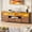 55“ Rustic Brown, variant on Tydimor 6-Drawer Fabric Dresser with LED Lights & Outlet, TV Stand with 3 Open Compartments, Metal Frame Anti-Tip Design, Fits 32"-70" TVs, for Bedroom or living room, Black (63")