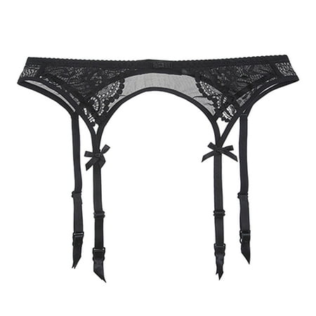 

nsendm Women s Lace Embroidery See Through Panties Garter Belt plus Size Lingerie Push up Underwear Black XX-Large