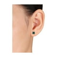 thumbnail image 3 of 2.30 Carat (Ctw) Lab Created Emerald Princess-Cut Solitaire Stud Earrings in Sterling Silver for Women, 3 of 5