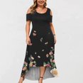 thumbnail image 4 of Pntutb Summer Dresses,Womens Dresses,Fashion Women Casual Short Sleeve Off The Shoulder Print Dress, 4 of 5
