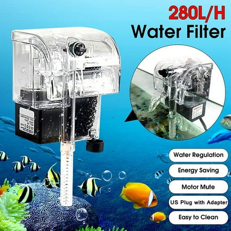 280l H Transparent Adjustable Hang On Aquarium Filter Filtration 280l h transparent adjustable hang on aquarium filter filtration system mini water filter waterfall filter water pump with 2 free green sponge filter
