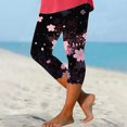 thumbnail image 3 of GHSOHS Leggings for Women Yoga Pants Stretch Pants Jeggings Tights Capri Leggings for Women Floral Print Cropped Leggings Knee Length Summer Workout Leggings Casual Comfy Cropped Yoga Pants Yoga ,M, 3 of 5