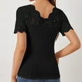 thumbnail image 5 of Women's Lace T-Shirt Casual Top (Black M), 5 of 5