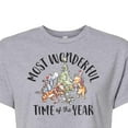 thumbnail image 3 of Disney Winnie The Pooh - Christmas Most Wonderful Time of the Year - Juniors Cropped Cotton Blend T-Shirt, 3 of 5