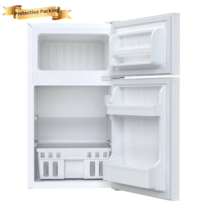 Auseo 3.2 Cu.Ft Mini Fridge 2 Door, Small Fridge 115 Volt/60 Hz, Low Noise Mini Refrigerator with Adjustable Temperature, Removable Shelves, Suitable for Home/Kitchen/Office/Dorm/Apt-White