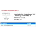 thumbnail image 2 of Head Gasket Set - Compatible with 2002 - 2003 Dodge Ram 1500 4.7L V8, 2 of 2