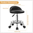 thumbnail image 2 of KKTONER Black Low Backrest Rolling Stools with Footrest Stool Chair with Wheels Swivel Salon Stool for Spa Massage Tattoos Work, 2 of 4
