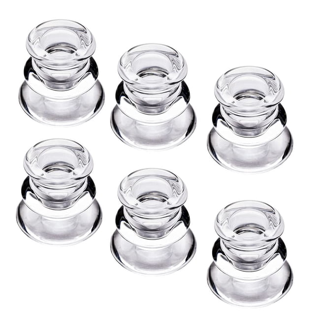 Juego de 6 portavelas DEYBBY de cristal transparente