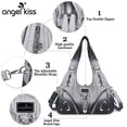 thumbnail image 3 of Angelkiss Hobo Shouder Purses for Women Crossbody Bag with Adjustable Long Straps Ultra Soft with Multiple Pockets, 3 of 5