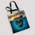 thumbnail image 2 of Bolsa de lona ABPHQTO Fantastic Tropical Island Scull Rock Underwater Sunset Reutilizable 36x41 cm, 2 of 2