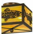 thumbnail image 4 of Meyda Tiffany 18958 Trout 2 Light 15" Wide Semi-Flush Square Ceiling Fixture - Bronze, 4 of 7