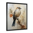thumbnail image 3 of Designart "Minimalist Taupe Avian On Limb I" Animals Bird Picture Framed Wall Art Living Room, 3 of 5