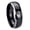 Black 2 Tone Polish Edge, variant on Mario Boo Ghost Concave Black Plated Tungsten Men's Ring 10MM