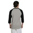 thumbnail image 2 of Champion Men's Tagless Baseball Raglan T-Shirt, oxford gry/black, Small, 2 of 3
