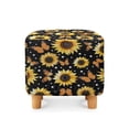 thumbnail image 2 of Jiueut Sunflower Butterfly Pattern Ottoman Slipcover, Removable Square Slipcover with Elastic Bottom for Footrest Sofa Folding Foot Stool Protection Universal Fit, 2 of 7