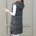 thumbnail image 4 of Fiogavroetic Mode Femme à Capuche Mince Fermetures Éclair Sans Manches Fermeture Éclair Solide Manteau Chaud Hauts Gilet, 4 of 6
