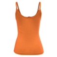 thumbnail image 4 of Women Ribbed Spagehtti Strap Camisole Crop Vest Tank Top With Buttons, 4 of 4