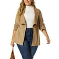 thumbnail image 5 of Agnes Orinda Women's Plus Size Lapel Drop Shoulder Long Sleeves Open Front Jacket, 5 of 6