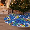 thumbnail image 5 of Bingfone Christmas Tree Skirt Mat Christmas Decoration Interior 48" -Sharks Skateboarding With Palm, 5 of 6
