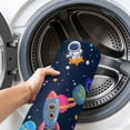 thumbnail image 6 of Hallway Runner Rug 2'x6', Navy Blue Space Kitchen Runner Rugs Non-Slip Carpet Mats, Rocket Planet Star Colorful Bedside Rugs Runners Washable Floor Carpet for Bathroom Laundry Room, 6 of 8