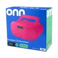 thumbnail image 6 of Onn Compact Portable CD Boombox with FM Radio and LCD Display - Pink, 6 of 6