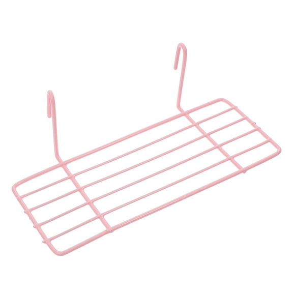 Worgeous Pink Wire Storage Basket Rack for Grid Panel Wall Display Creates Additional Space Practical Straight Shelf Organzier 10x20 inches