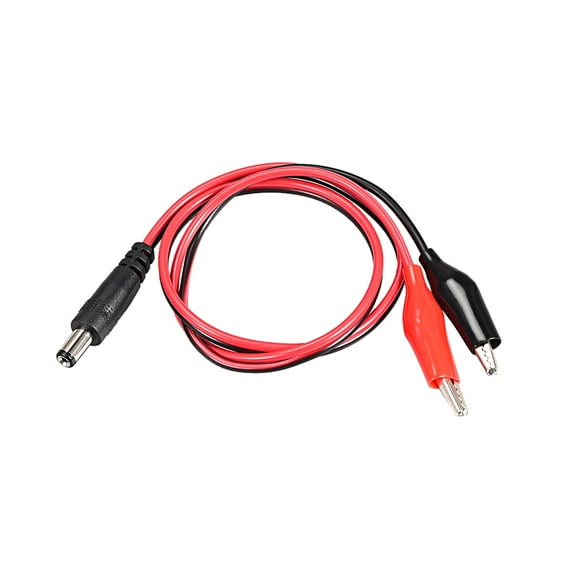 12V DC Male Jack to Alligator Clip Power Cable Connectors 54cm 2.1x5.5mm