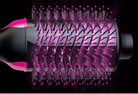 Ustar One Step Hair Dryer & Volumizer 13" Nylon Hot Air Brush, Ionic, Black