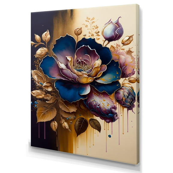 Designart Night Shade Rose Design IV Canvas Wall Art