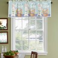 thumbnail image 3 of 2 Pack Valances for Window, Happy Easter Short Curtains for Kitchen Bedroom Living Room, Cute Bunny Colorful Eggs Spring Flowers Blue Purple Small Window Treatment Valance Drapes 42 x 12 Inch, 3 of 8