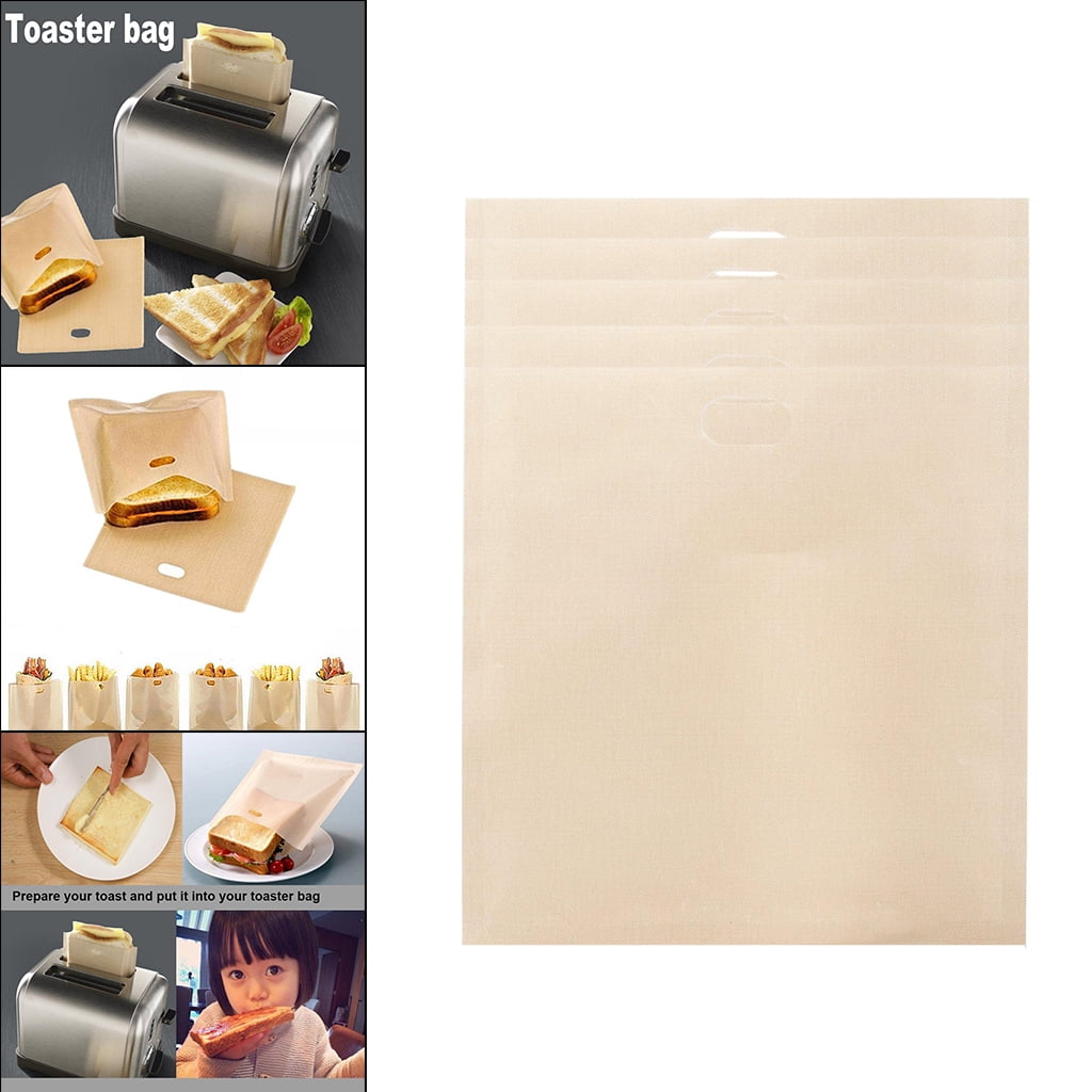 6x Grilled Cheese Sandwich Snack Bags Pockets Reusable Toast Toaster Bag 16x16.5 