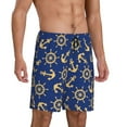 thumbnail image 2 of Kdxio Anchors and Nautical Print Mens Sleep Shorts Bottoms Soft Comfy Pajama Wear Pants with Drawstring Pockets, 2 of 7