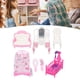 thumbnail image 5 of Juego De Accesorios Para Dormitorio De Casa De Muñecas, Sábana Para Cama, Juego De Muebles Para Casa De Muñecas, Taburete, Valla De Espejo De Plástico Para Casa De Muñecas, 5 of 7