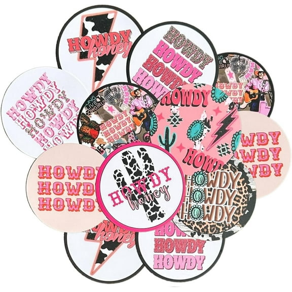 Lashicorn Howdy Freshie Cardstock Cutouts Rounds 2.5 inch  12 pk Mixed Scented Aroma Beads Bake for Car Freshie Designs Inserts Country Western