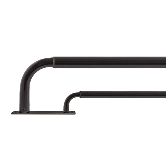 MERIVILLE 1" Double Wraparound Curtain Rod Set, Adjustable 28–48 Inches, Blackout Design, Oil-Rubbed Bronze