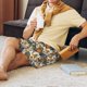 thumbnail image 5 of Balery Multi-Colored Roosters Pantalones cortos de pijama de punto de algodón para hombre con cinturilla y bolsillos-3X-Large, 5 of 6