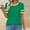Green, variant on QUNYINEY Red Womens Tops Trendy Colorblock Casual Short Sleeve Crew Neck Shirts Pleated Loose Shirts for Women Trendy