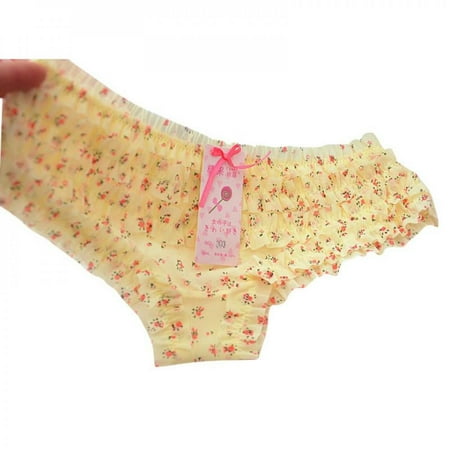 

Clearance Women Bowknot Panties Dot Female Underwear Lace Ruffles Ladies Sheer Panties Butt Lifter Briefs