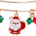 thumbnail image 3 of Holiday Bangle Compatible With Women, Christmas Charms, Shiny Finish,christmas Bracelets, 3 of 5