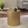 thumbnail image 7 of SEI Furniture Doylin Round End Table with Brass Cladding in Gold, 7 of 7