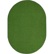 Heavy Duty Artificial Grass Turf Indoor Outdoor Green Grass Area Rug for Dogs, Patios, Porches with A Marine Backing - 6' x 9' Oval