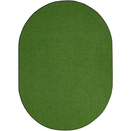 Heavy Duty Artificial Grass Turf Indoor Outdoor Green Grass Area Rug for Dogs, Patios, Porches with A Marine Backing - 6' x 9' Oval